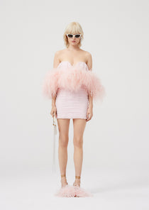 Magda butrym pink feather dress